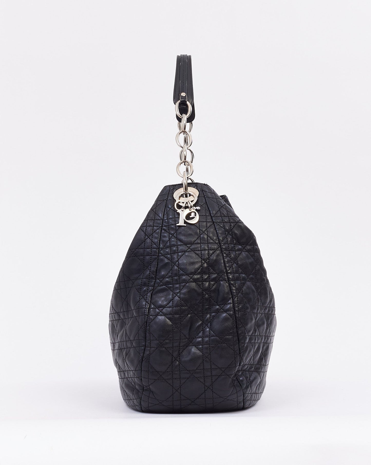 Dior Black Cannage Leather Large Hobo Bag