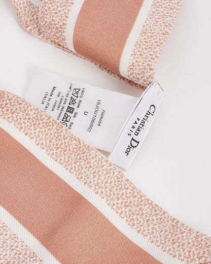 Dior Blush Jouy Logo Silk Twilly Scarf