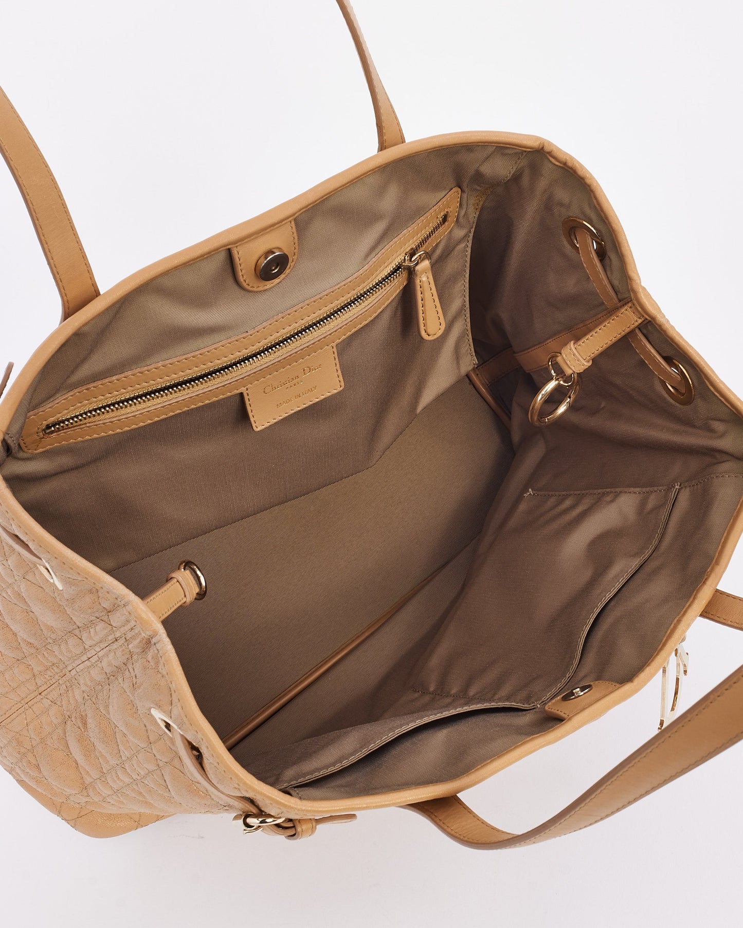 Dior Beige Coated Canvas Panera Tote Bag