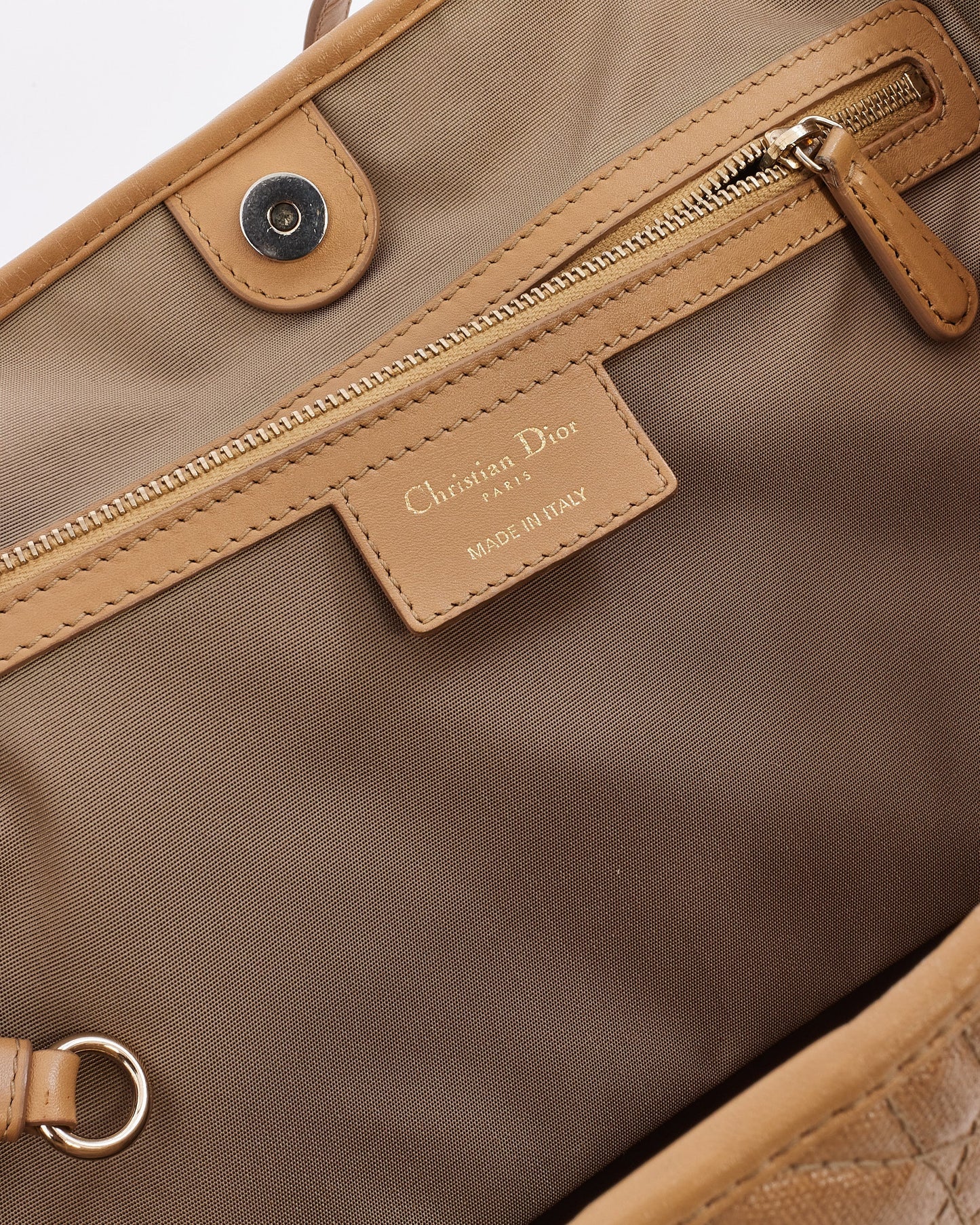 Dior Beige Coated Canvas Panera Tote Bag