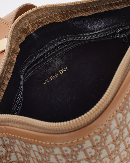 Dior Vintage Beige Oblique Logo Canvas Camera Bag