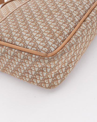 Dior Vintage Beige Oblique Logo Canvas Camera Bag