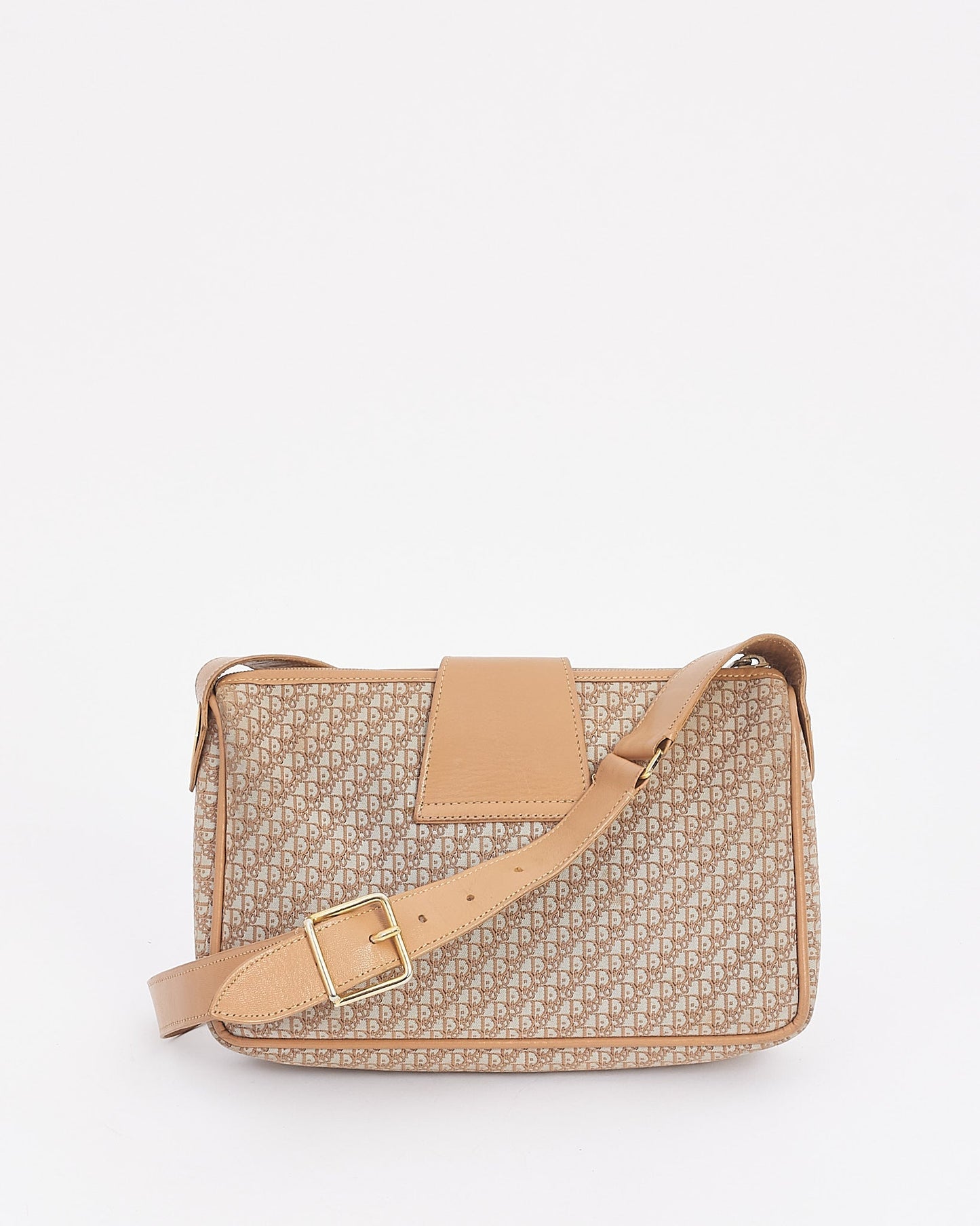 Dior Vintage Beige Oblique Logo Canvas Camera Bag