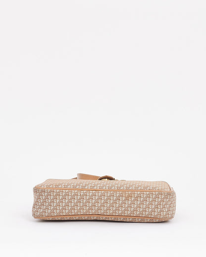 Dior Vintage Beige Oblique Logo Canvas Camera Bag