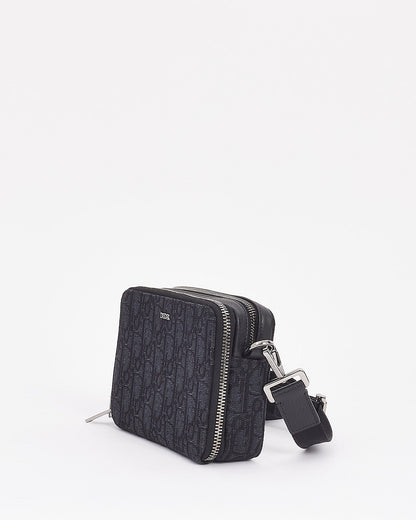 Dior Black Canvas Oblique Jacquard Pouch with Strap