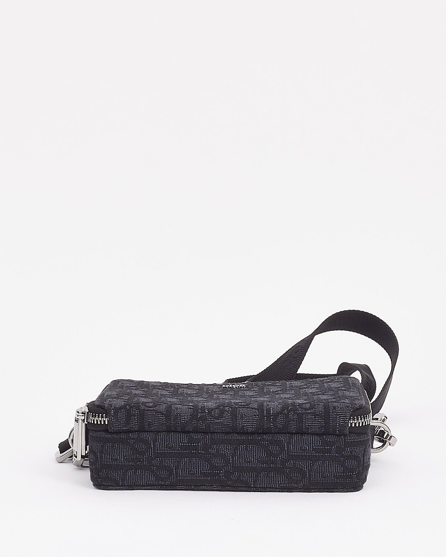 Dior Black Canvas Oblique Jacquard Pouch with Strap