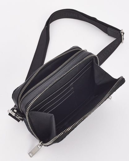 Dior Black Canvas Oblique Jacquard Pouch with Strap