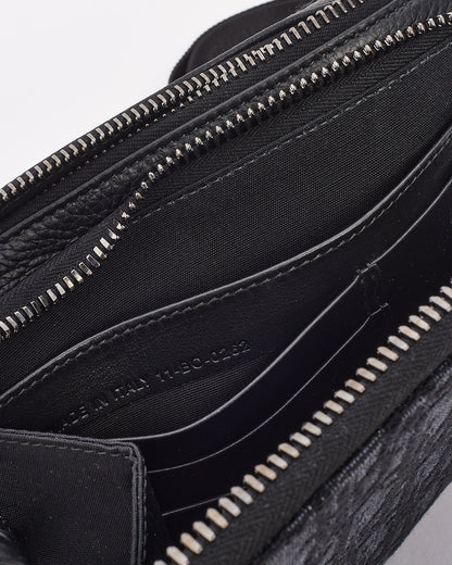 Dior Black Canvas Oblique Jacquard Pouch with Strap
