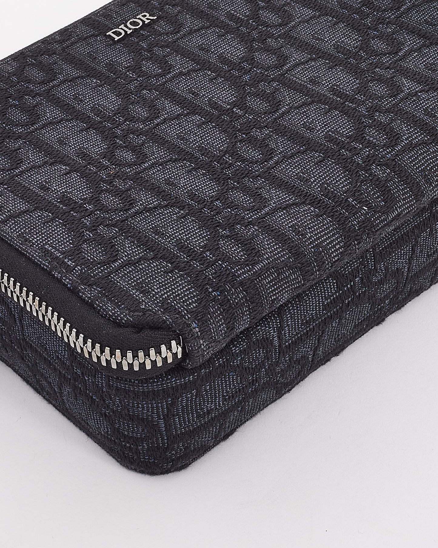 Dior Black Canvas Oblique Jacquard Pouch with Strap