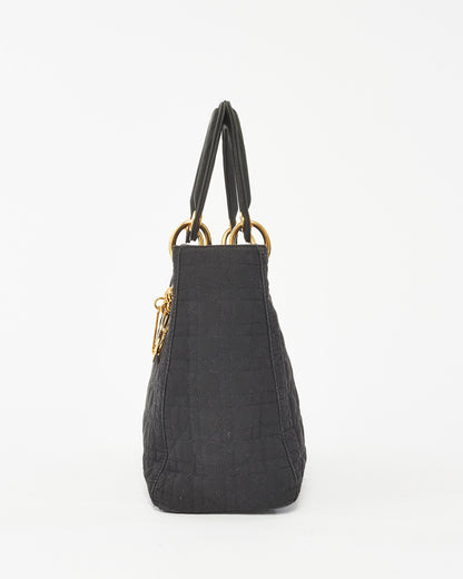 Dior Vintage Black Canvas Medium lady dior Tote