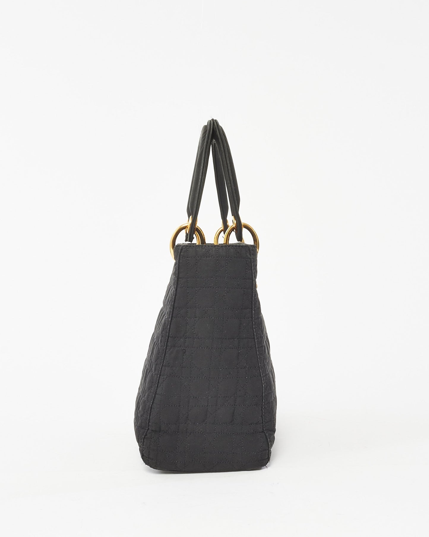 Dior Vintage Black Canvas Medium lady dior Tote