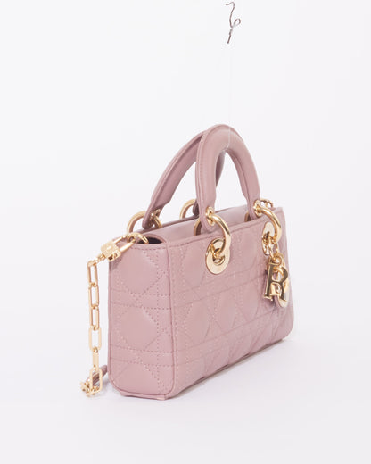 Dior Blush Pink Lambskin Cannage Leather Small D-Joy Bag
