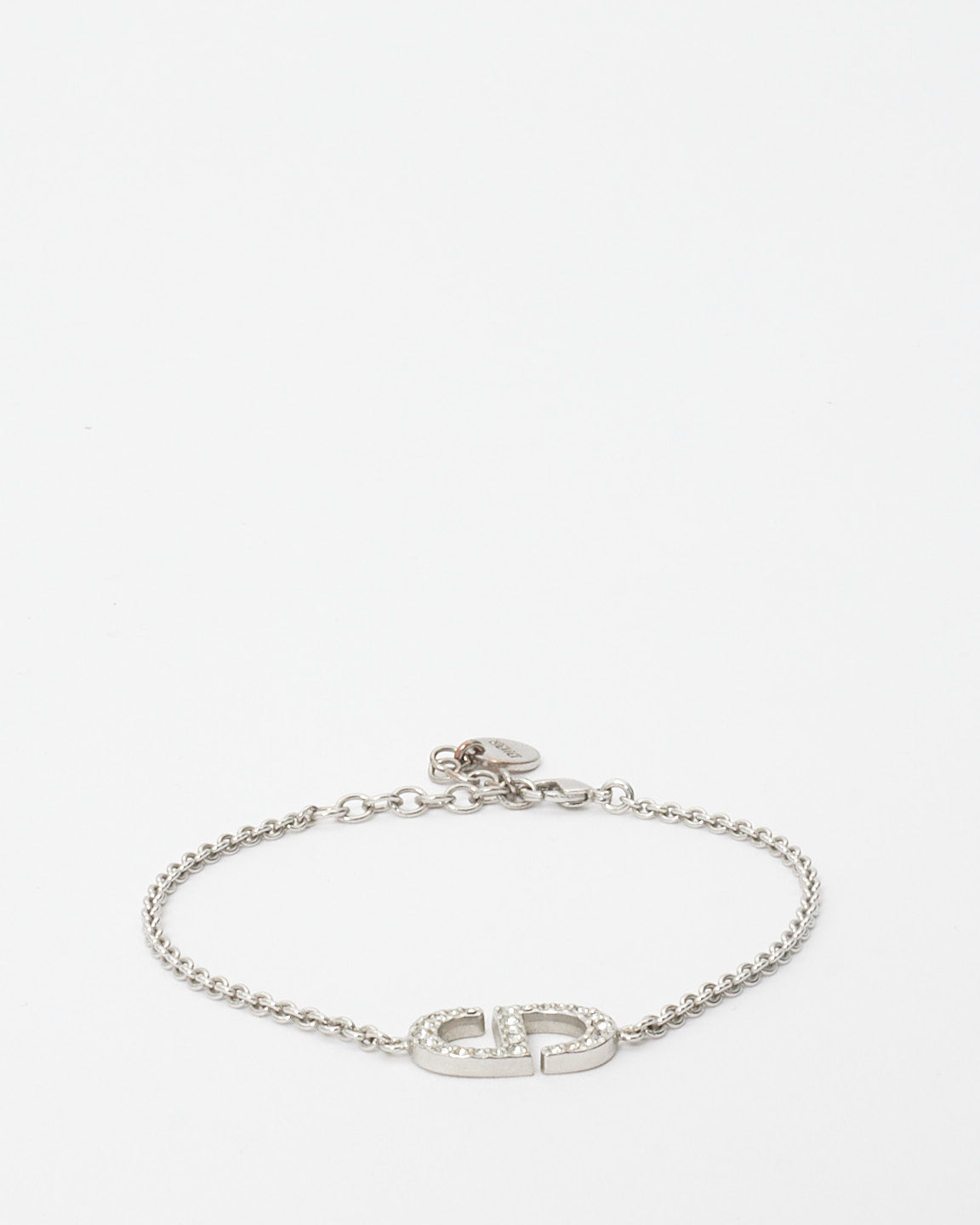 Dior Silver & Pav Rhinestone Petit CD Bracelet