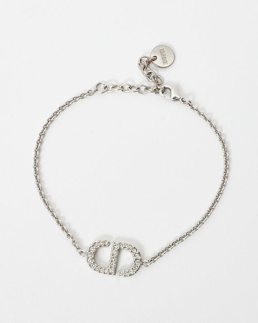 Dior Silver & Pav Rhinestone Petit CD Bracelet