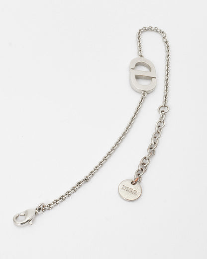 Dior Silver & Pav Rhinestone Petit CD Bracelet