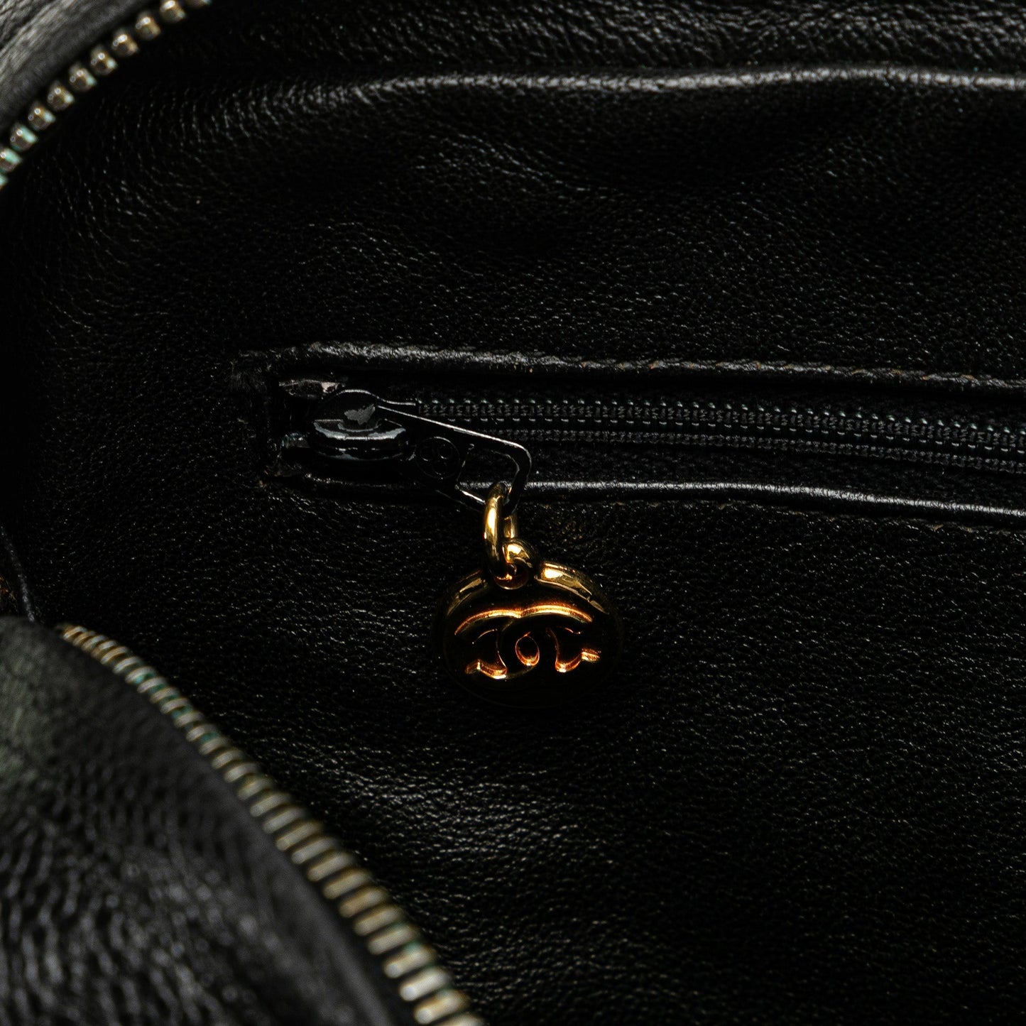 Black Chanel CC Diagonal Quilted Caviar Crossbody