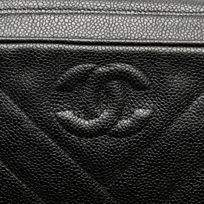 Black Chanel CC Diagonal Quilted Caviar Crossbody