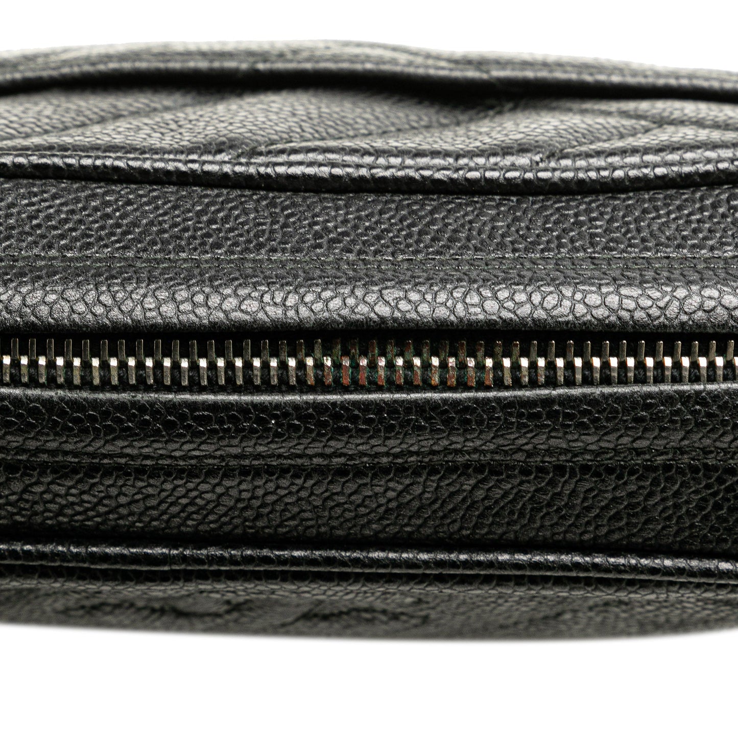 Black Chanel CC Diagonal Quilted Caviar Crossbody