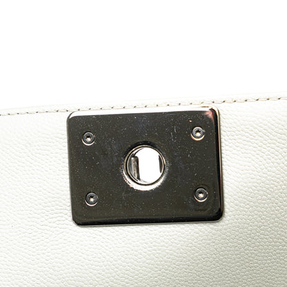 Gray Chanel Medium Metallic Caviar Boy Flap Crossbody Bag