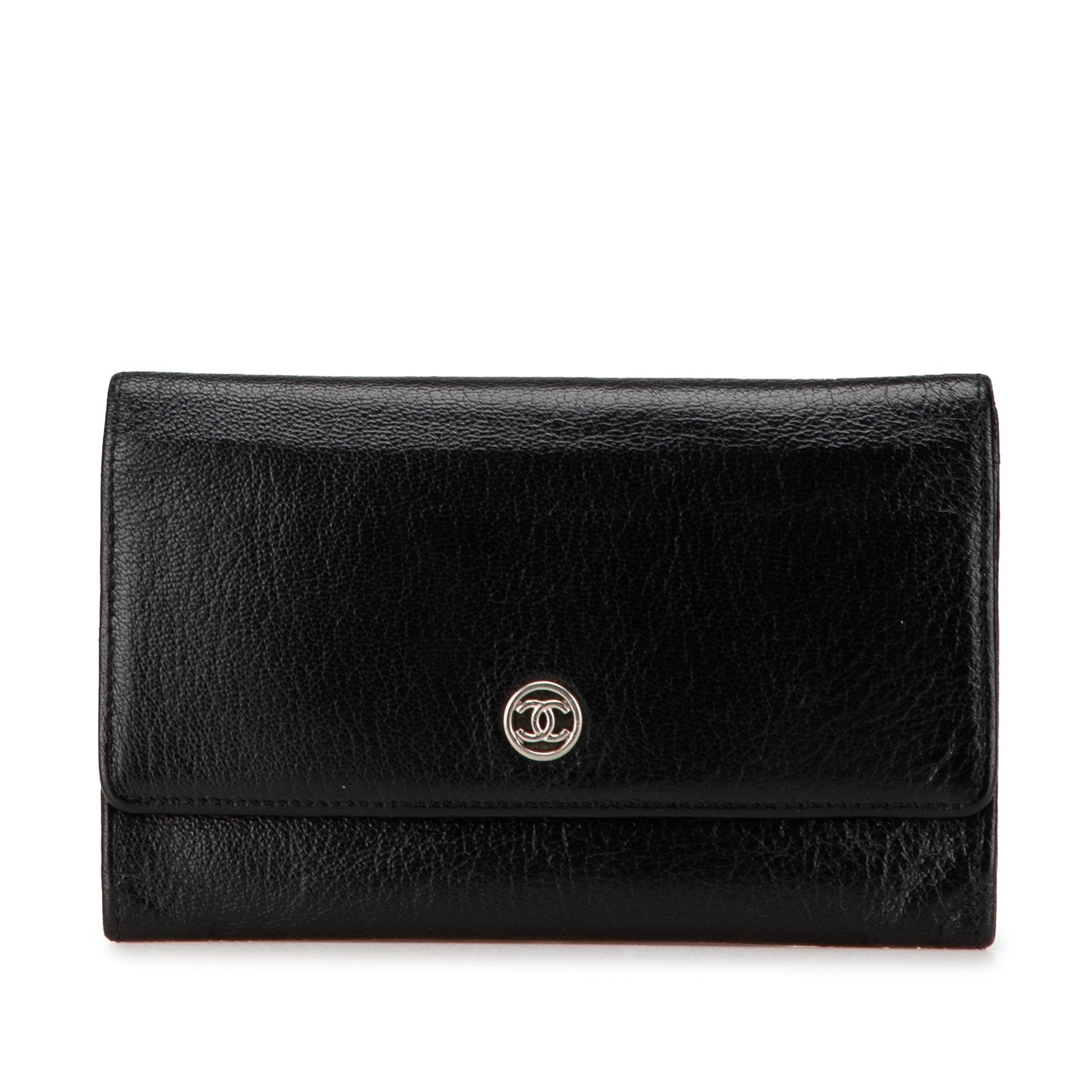 Black Chanel Calfskin CC Compact Wallet