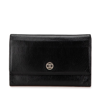 Black Chanel Calfskin CC Compact Wallet