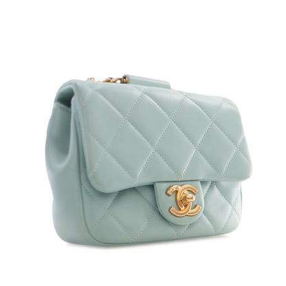 Blue Chanel Mini Lambskin In The Loop Flap Satchel