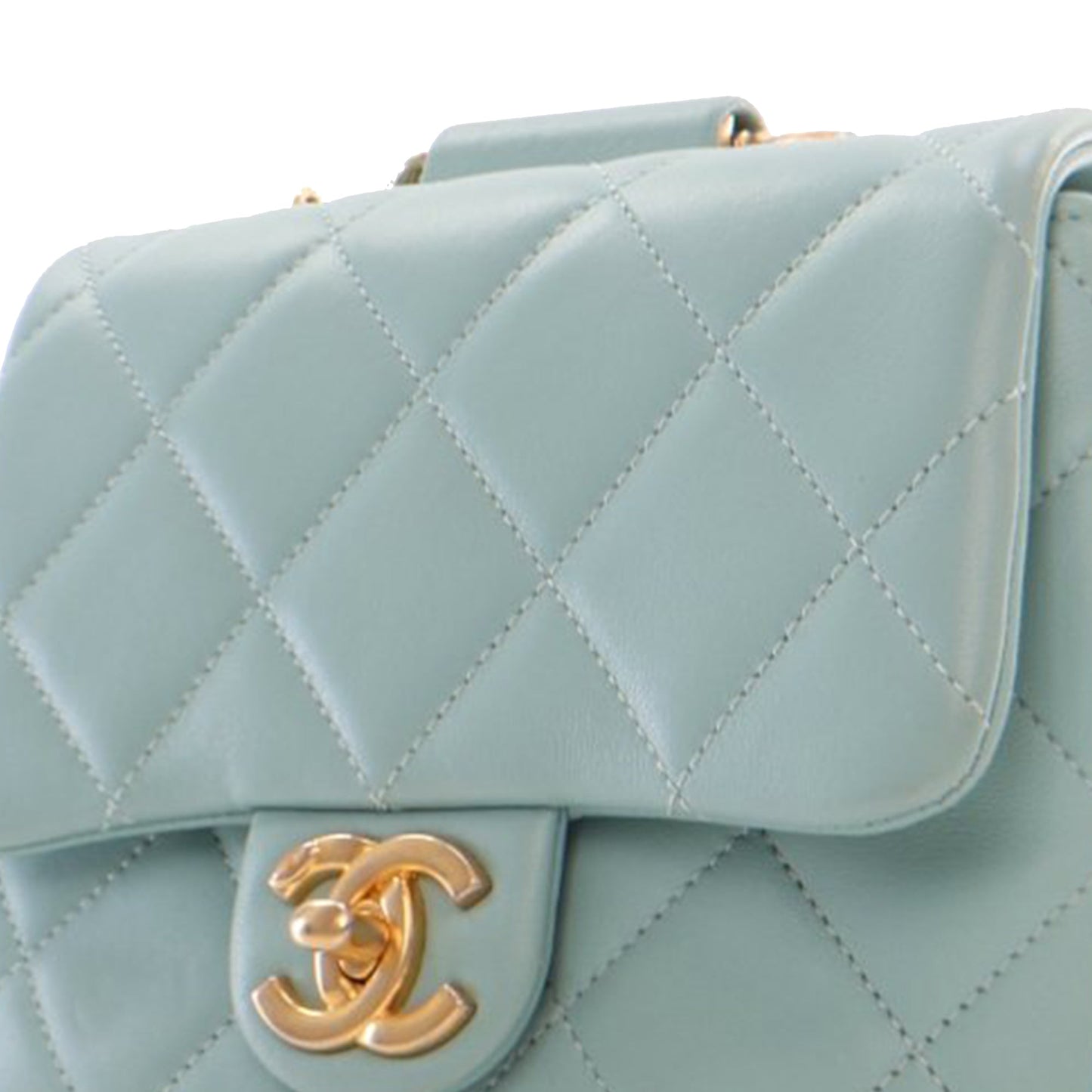 Blue Chanel Mini Lambskin In The Loop Flap Satchel