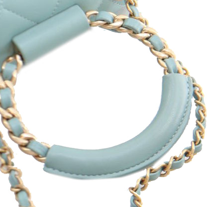 Blue Chanel Mini Lambskin In The Loop Flap Satchel