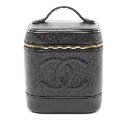 Black Chanel CC Caviar Vanity Case
