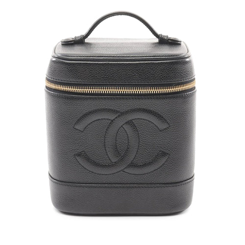 Black Chanel CC Caviar Vanity Case