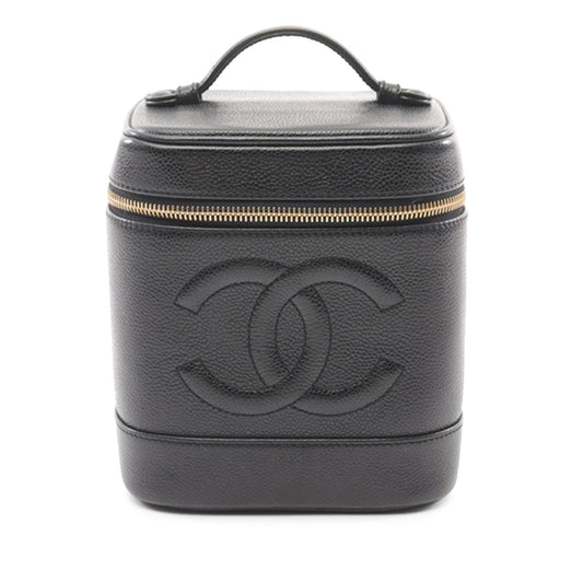 Black Chanel CC Caviar Vanity Case