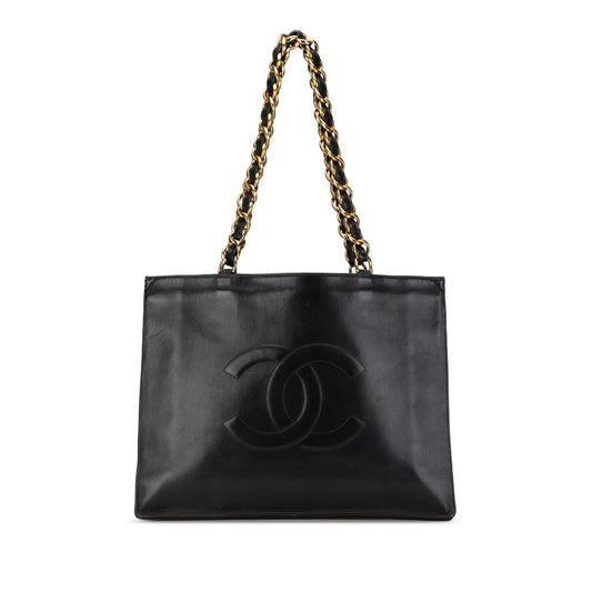 Black Chanel CC Lambskin Chain Tote