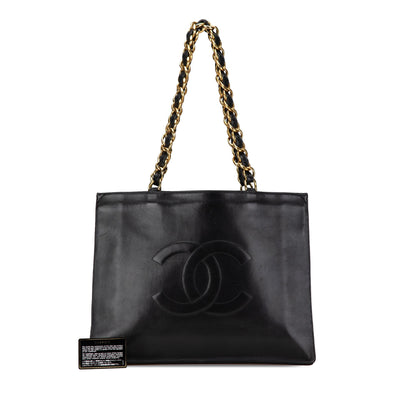 Black Chanel CC Lambskin Chain Tote
