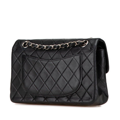 Black Chanel Small Classic Lambskin Double Flap Shoulder Bag