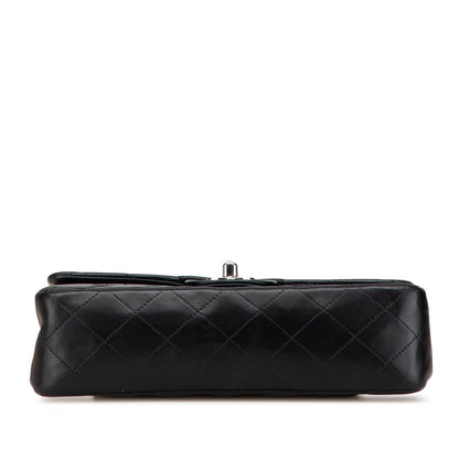 Black Chanel Small Classic Lambskin Double Flap Shoulder Bag