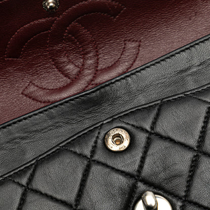 Black Chanel Small Classic Lambskin Double Flap Shoulder Bag