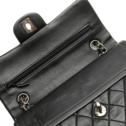 Black Chanel Small Classic Lambskin Double Flap Shoulder Bag