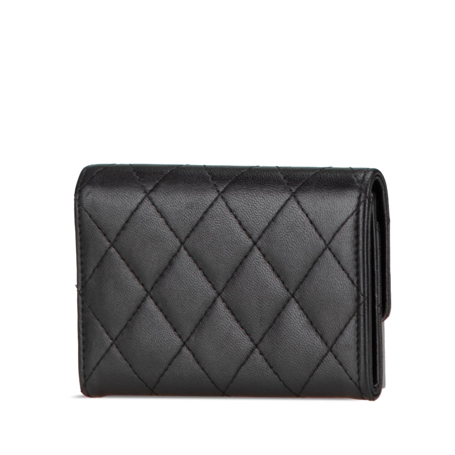Black Chanel CC Quilted Lambskin Card Holder