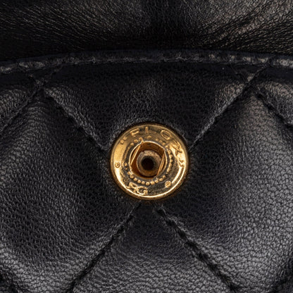 Black Chanel Small Classic Lambskin Double Flap Shoulder Bag