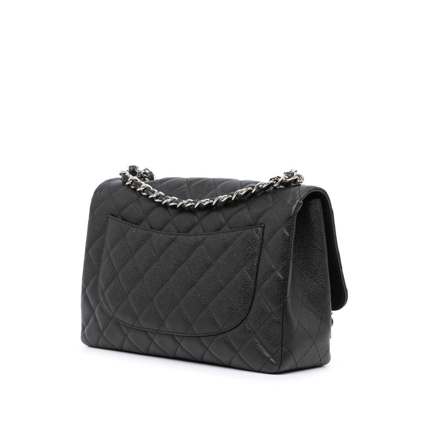 Black Chanel Jumbo Classic Caviar Single Flap Shoulder Bag
