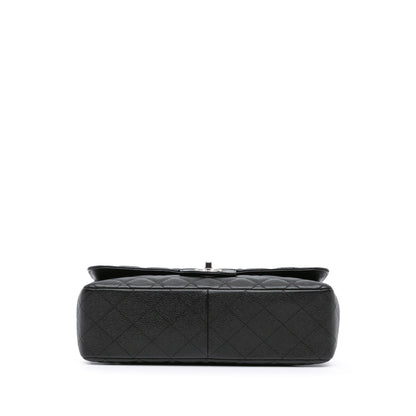 Black Chanel Jumbo Classic Caviar Single Flap Shoulder Bag