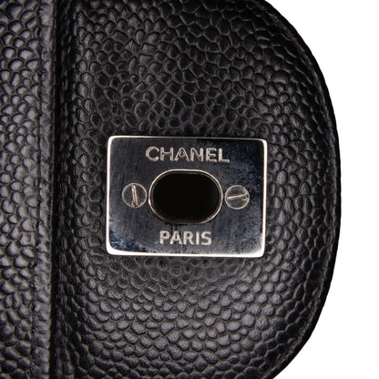 Black Chanel Jumbo Classic Caviar Single Flap Shoulder Bag