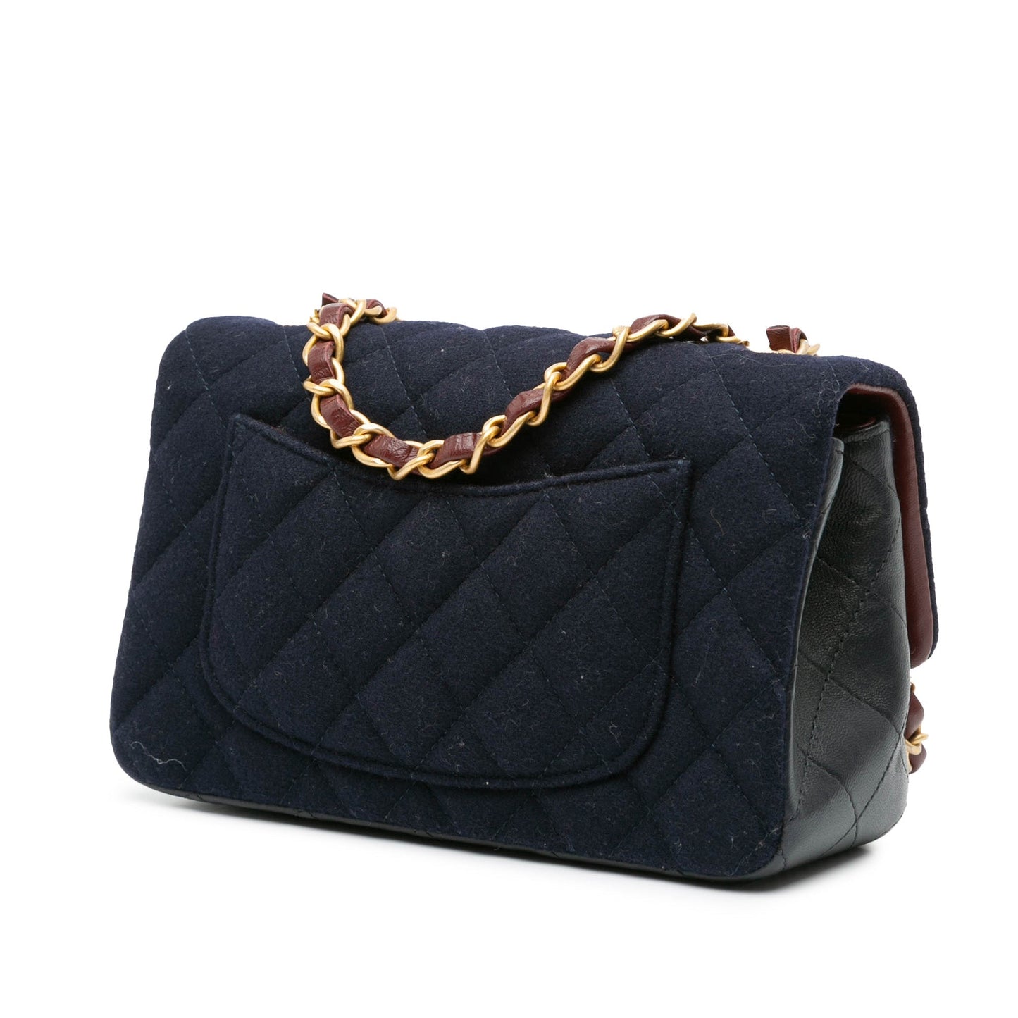 Blue Chanel Mini Rectangular Classic Jersey Sailor Single Flap Crossbody Bag