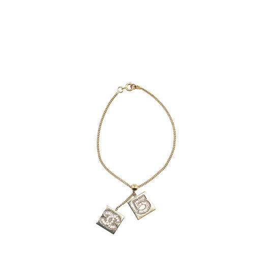 Gold Chanel Gold Plated Coco Mark No. 5 Bracelet