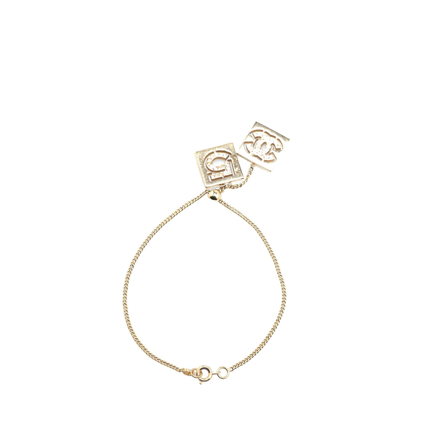 Gold Chanel Gold Plated Coco Mark No. 5 Bracelet