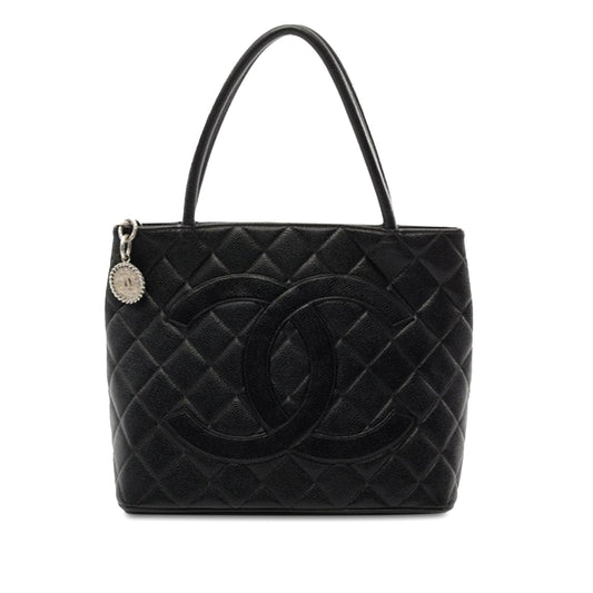Black Chanel Caviar Medallion Tote