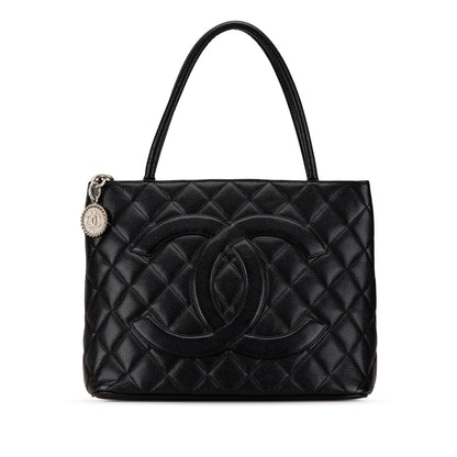 Black Chanel Caviar Medallion Tote