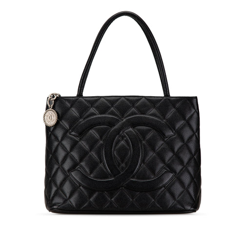 Black Chanel Caviar Medallion Tote