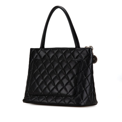 Black Chanel Caviar Medallion Tote