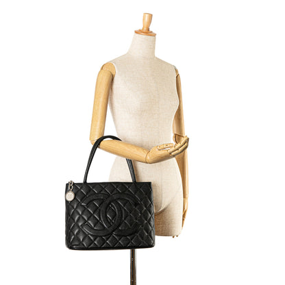 Black Chanel Caviar Medallion Tote
